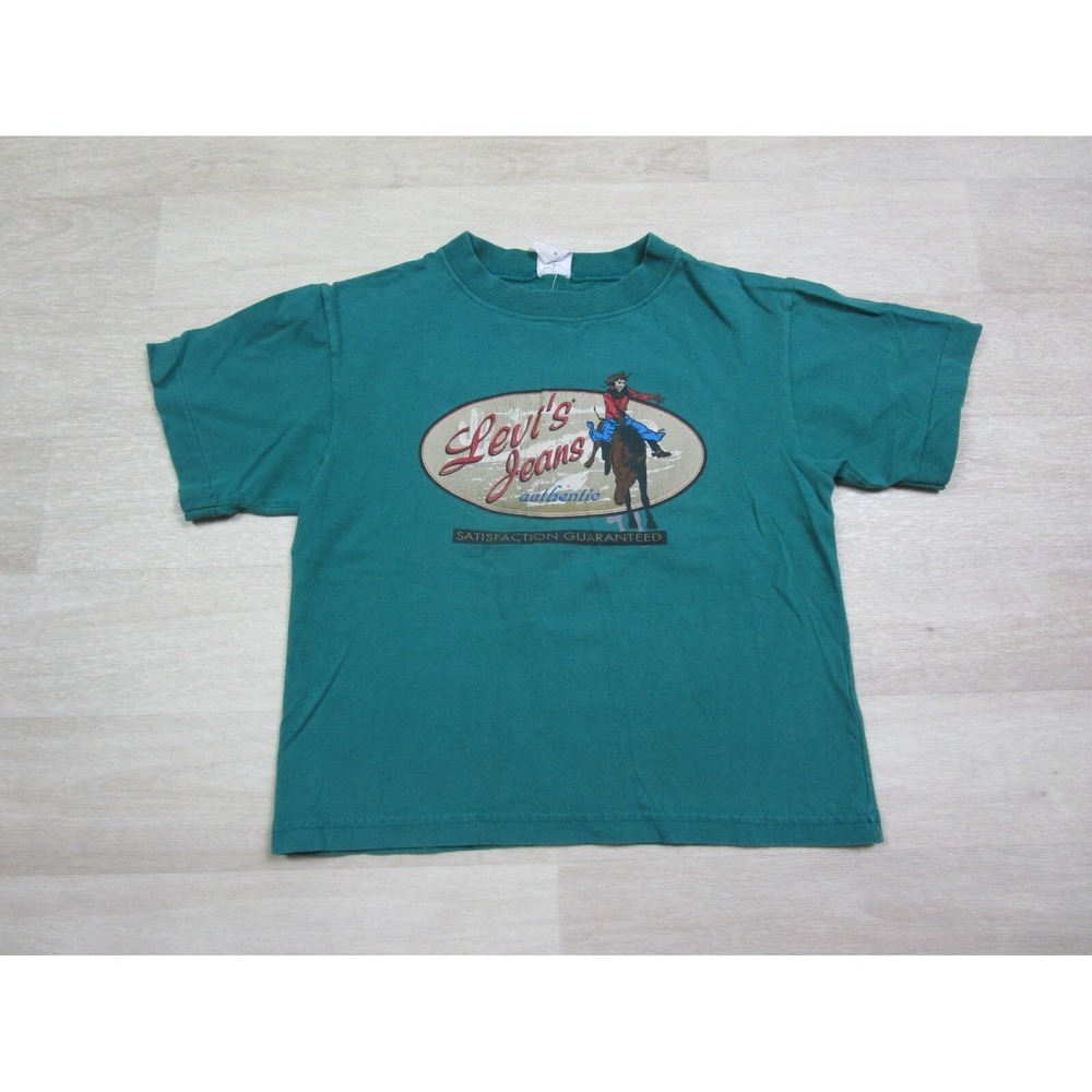 Vintage 1990s Levis Strauss Cowboy & Horse Graphic Promo T Shirt Youth Size‎ (6)